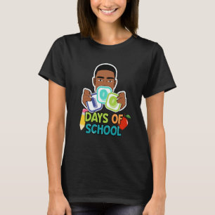 100 Days Of School Teacher African American Black  T-Shirt
