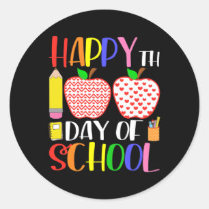 100 Days Of School Teacher And Student 2  Classic Round Sticker