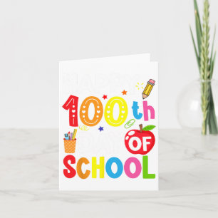 100 Days Of School Teacher And Student Card