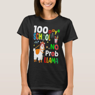 100 Days Of School Teacher And Student Cute Lama T-Shirt