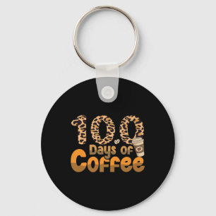 100 Days Of School Teacher Coffee Outfit 100 Days Key Ring
