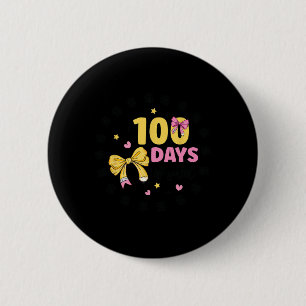 100 Days Of School Teacher Coquette Bow 100th Day  6 Cm Round Badge