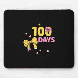 100 Days Of School Teacher Coquette Bow 100th Day Mouse Pad