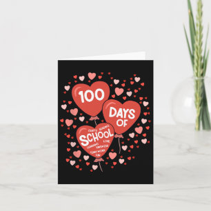 100 Days Of School Teacher Count Hearts Teaching 1 Card