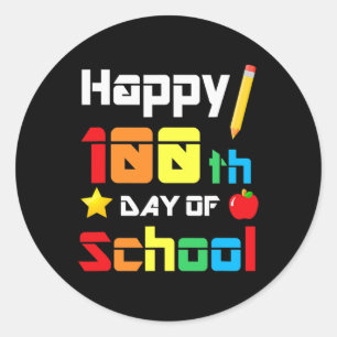 100 Days Of School Teacher Fun School Classic Round Sticker
