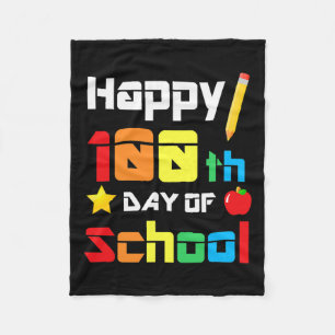 100 Days Of School Teacher Fun School Fleece Blanket