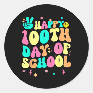 100 Days Of School Teacher Girls Kids 100th Day Of Classic Round Sticker