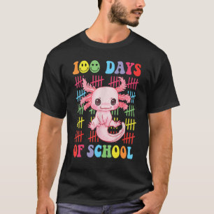 100 Days of School Teacher Happy 100 Days Axolotl T-Shirt