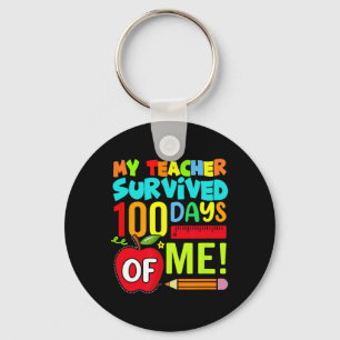 100 Days Of School Teacher Happy 100th Day Of Scho Key Ring