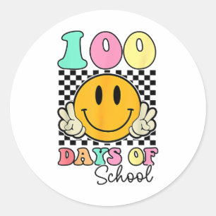 100 Days Of School Teacher Kids 100th Day Of Schoo Classic Round Sticker