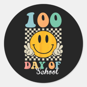 100 Days Of School Teacher Kids 100th Day Of Schoo Classic Round Sticker