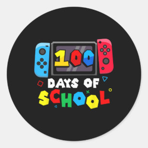 100 Days Of School Teacher Kids Boys Girls 100 Day Classic Round Sticker