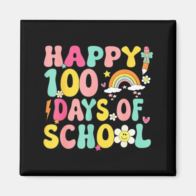100 Days Of School Teacher Kids Happy 100th Day Of Magnet (Front)