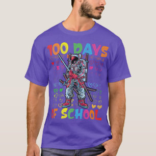 100 Days Of School Teacher kids samurai astronaut T-Shirt
