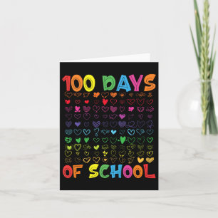 100 Days Of School Teacher Kids Student Boy Girl 1 Card