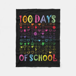 100 Days Of School Teacher Kids Student Boy Girl 1 Fleece Blanket
