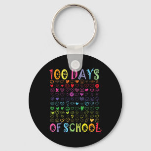 100 Days Of School Teacher Kids Student Boy Girl 1 Key Ring