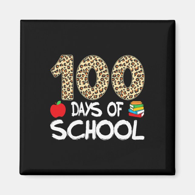 100 Days Of School Teacher Leopard 100th Day Of Sc Magnet (Front)