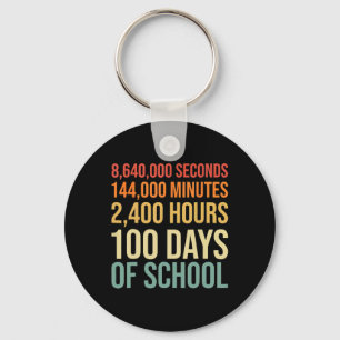 100 Days Of School Teacher Outfit 80s Retro Vintag Key Ring