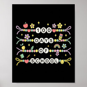 100 Days Of School Teacher Student Kids Poster