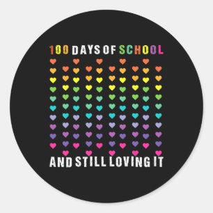 100 Days Of School Teacher Student Men Women Kids Classic Round Sticker
