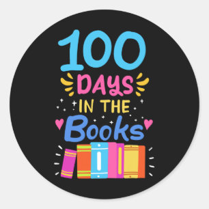 100 Days Of School Teacher Student Reading Classic Round Sticker