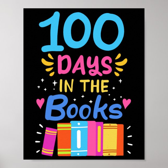 100 Days Of School Teacher Student Reading  Poster (Front)