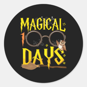 100 Days Of School Teacher Students Kids Boys  Classic Round Sticker