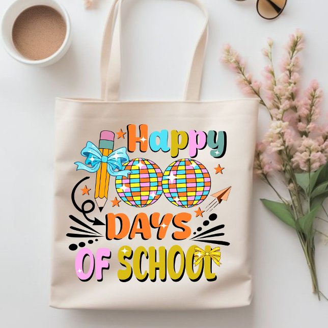  100 days of school TEACHER. teacher appreciation  Tote Bag (happy 100 days of school tote bag, teacher gift, teacher appreciation tote bags, teacher)