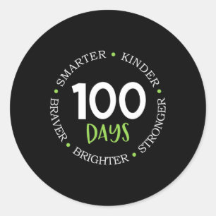 100 Days of School Teacher Team Kids Growth Minds Classic Round Sticker
