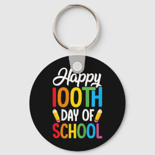 100 Days Of School Teachers Kids Girls Boys 100th Key Ring