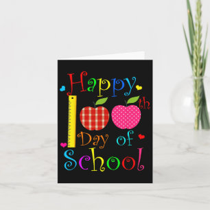 100 Days Of School Teachers Kids Girls Boys Happy Card