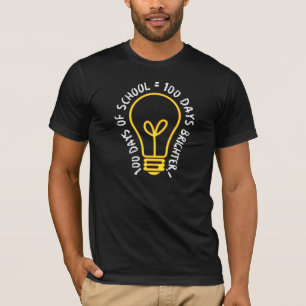 100 Days Of School Teachers Kids Lightbulb Idea T-Shirt