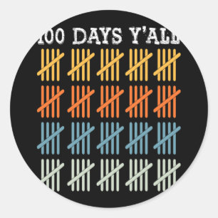 100 Days Of School Tee Kids 100th Day Of School Classic Round Sticker