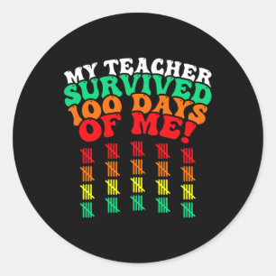 100 Days Of School Tee Kids 100th Day Of School Co Classic Round Sticker