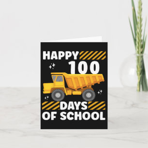 100 Days Of School Toddler Boy Construction Vehicl Card