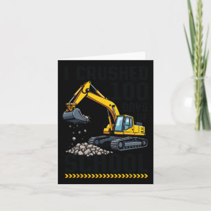100 Days Of School Toddler Boy Construction Vehicl Card
