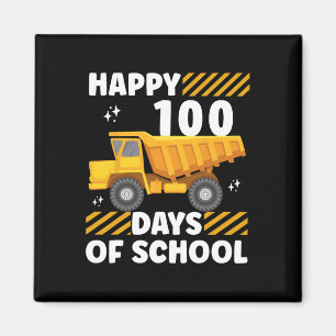 100 Days Of School Toddler Boy Construction Vehicl Magnet