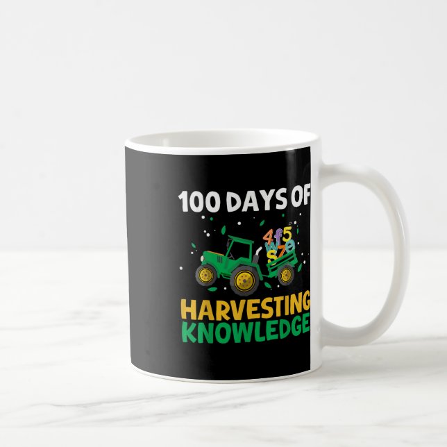 100 Days Of School Tractor Farming 100th Day Coffee Mug (Right)