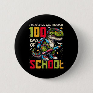 100 Days Of School Trex 100 Days Smarter 100th Day 6 Cm Round Badge
