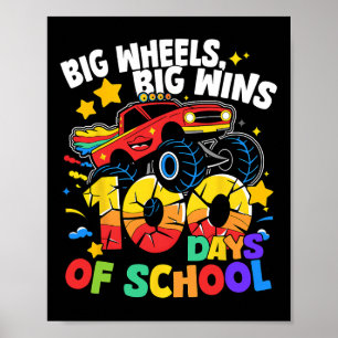 100 Days Of School Truck 100th Day Of School Boys  Poster