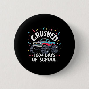 100 Days Of School Truck Monster 100th Day Of Scho 6 Cm Round Badge