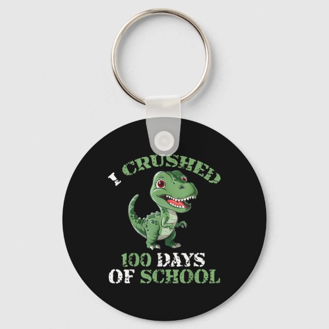 100 Days Of School Tyrannosaurus 100th Day Of Key Ring (Front)