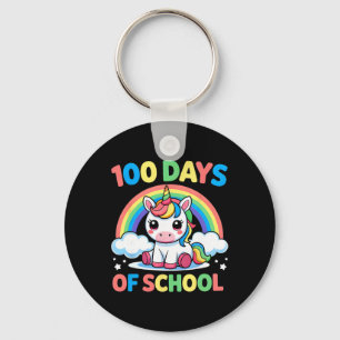 100 Days Of School Unicorn 100 Days Smarter 100th Key Ring