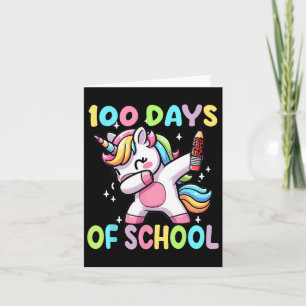 100 Days Of School Unicorn Dancing Teacher Girls T Card