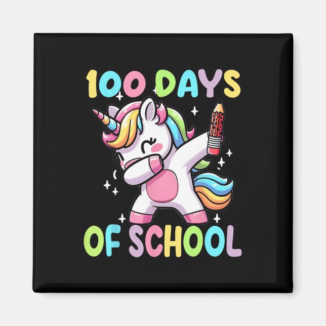 100 Days Of School Unicorn Dancing Teacher Girls T Magnet (Front)