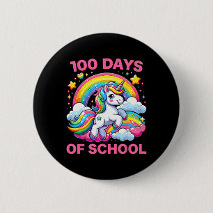 100 Days Of School Unicorn Girls Teacher 100th Day 6 Cm Round Badge