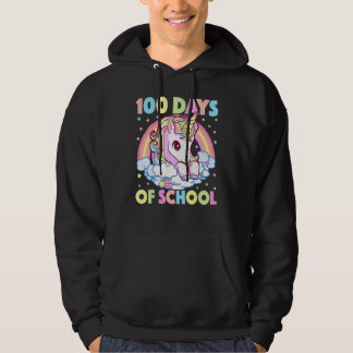 100 Days Of School Unicorn Girls Teacher 100th Day Hoodie