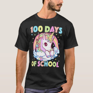 100 Days Of School Unicorn Girls Teacher 100th Day T-Shirt