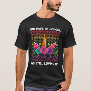 100 Days Of School Unicorn , Girls Teachers T-Shirt